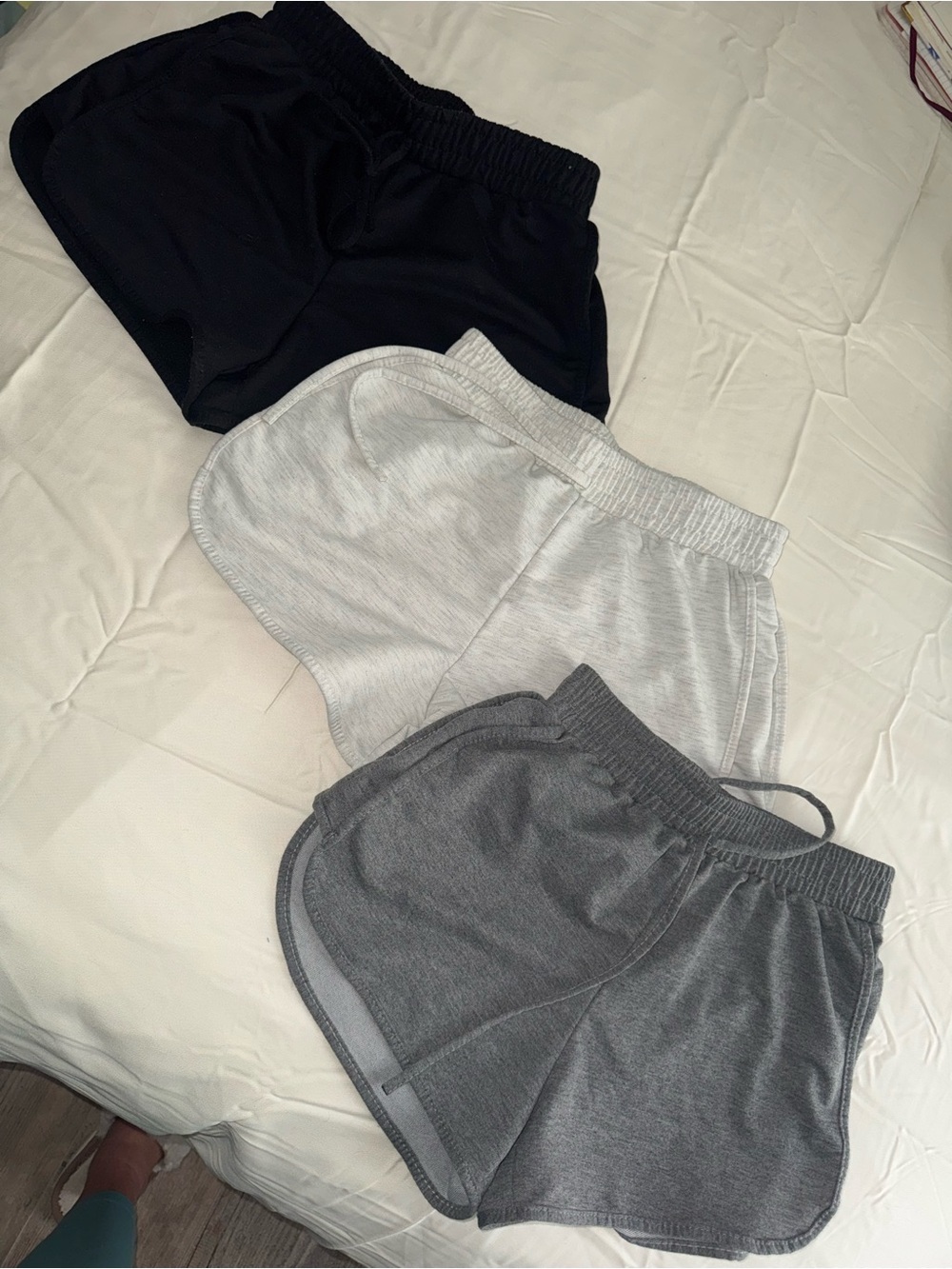 Women’s Elastic-Waist Active Shorts - Black, Light Gray & Dark Gray
